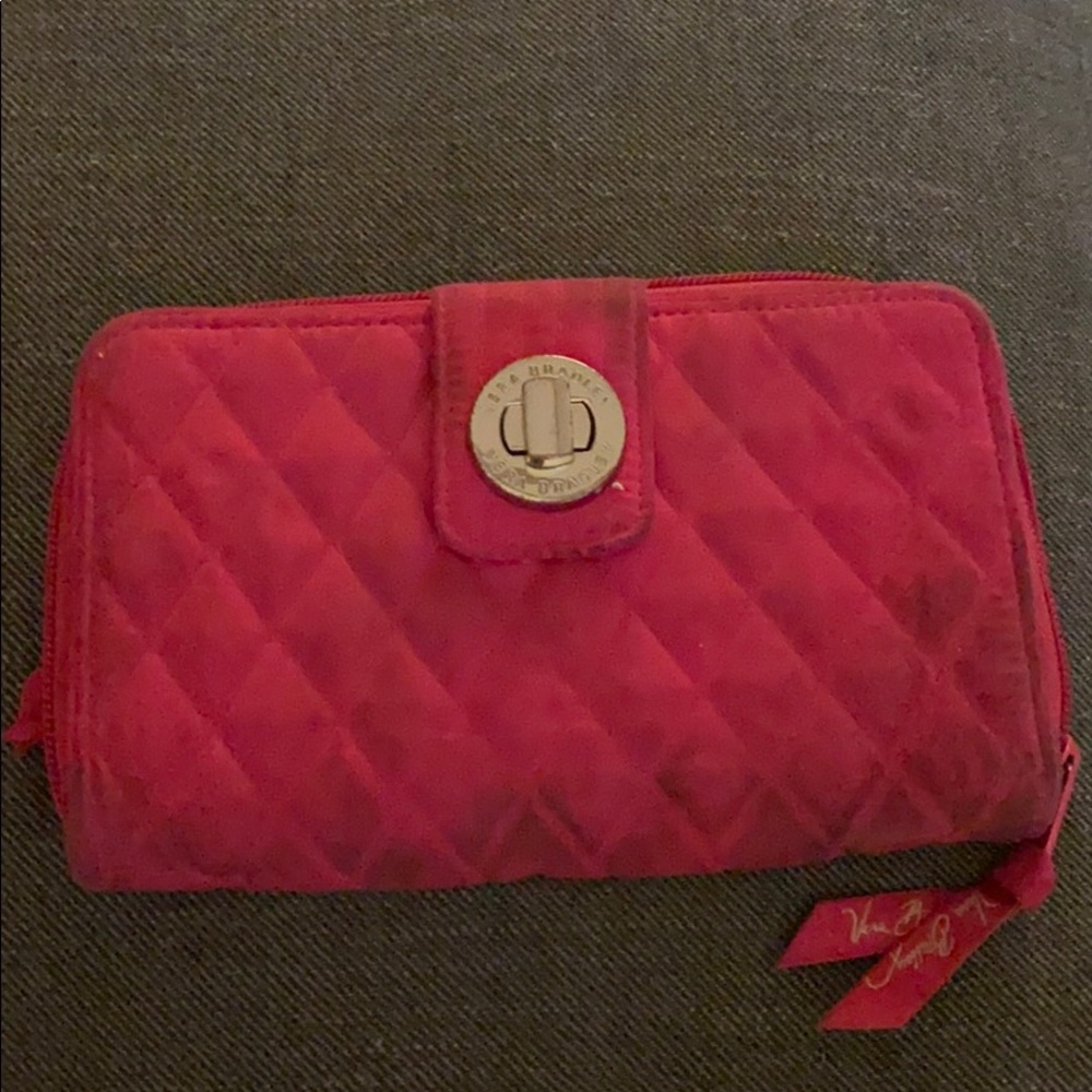 Vera Bradley zip around hot pink wallet
